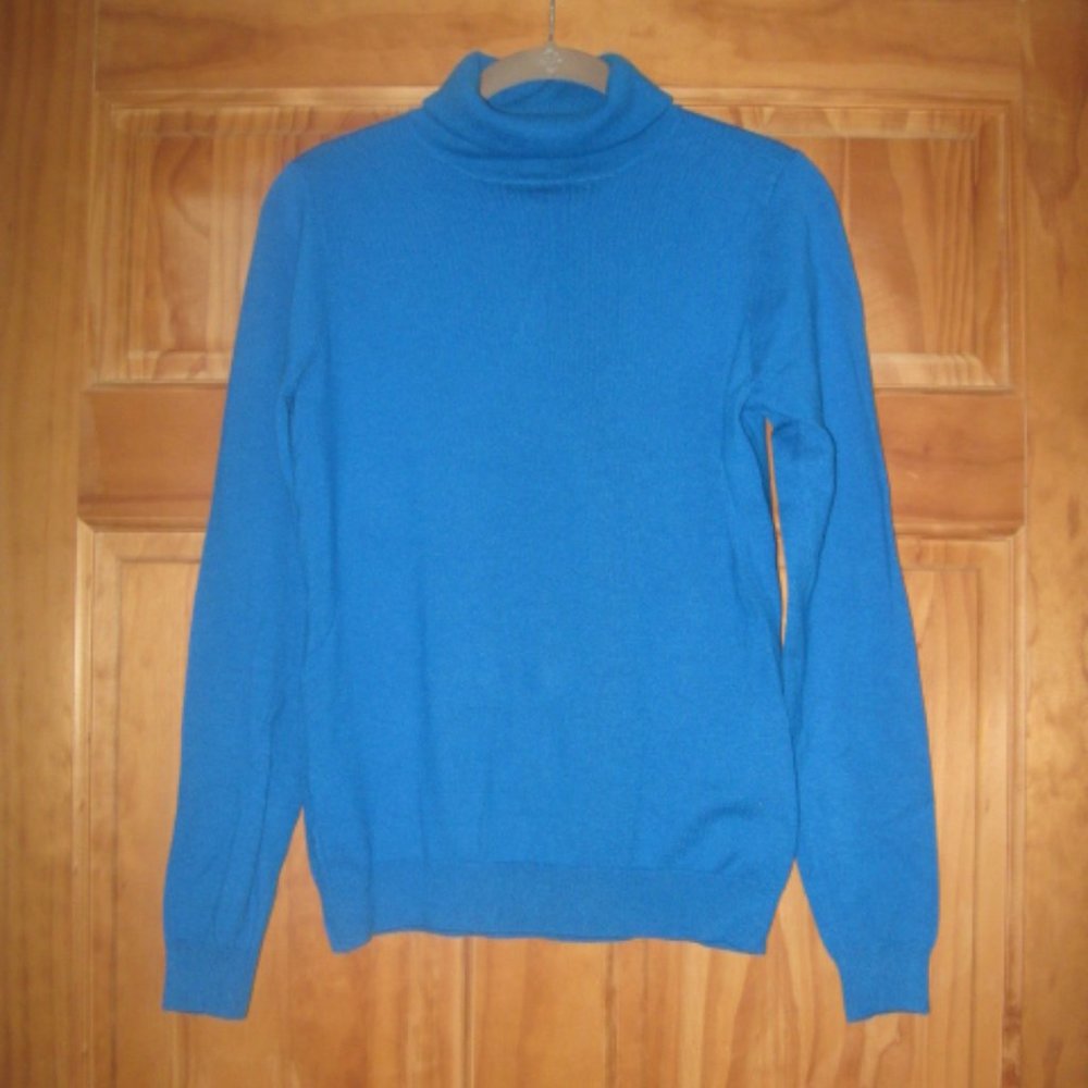 Ann Taylor Blue Cowl Neck Sweater